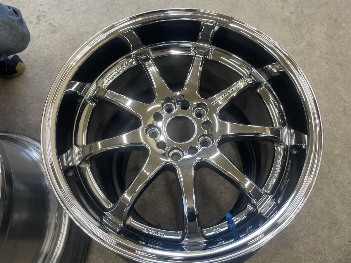 希少 廃盤 深リム WORK EMOTION XD9 18インチ 10J+38 PCD114.3 5穴 2本セット ワーク エモーション スカイライン GTR シルビア RX7等_3
