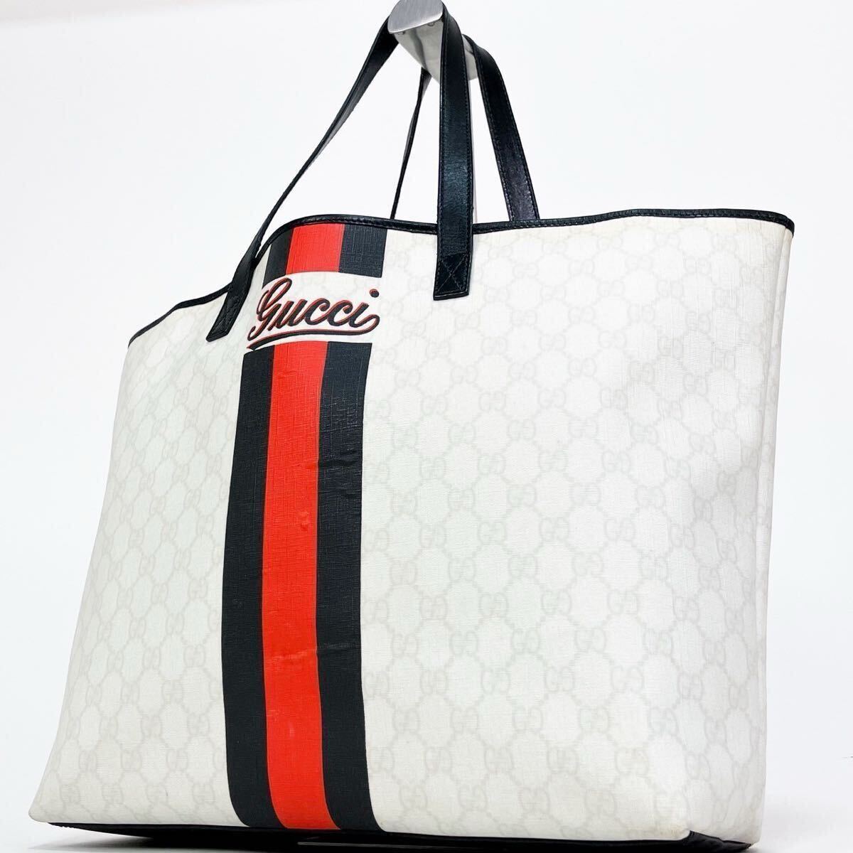 美品 グッチ GUCCI A4 トートバッグ シェリーライン ロゴ ビジネス 