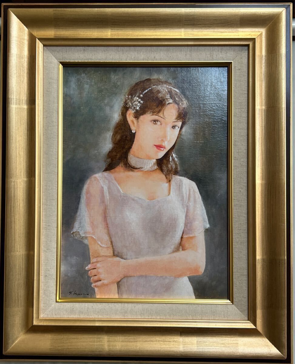 真作保証] 黒川達也 「エトワール」油彩F4 油彩 師 宮永岳彦(人物画