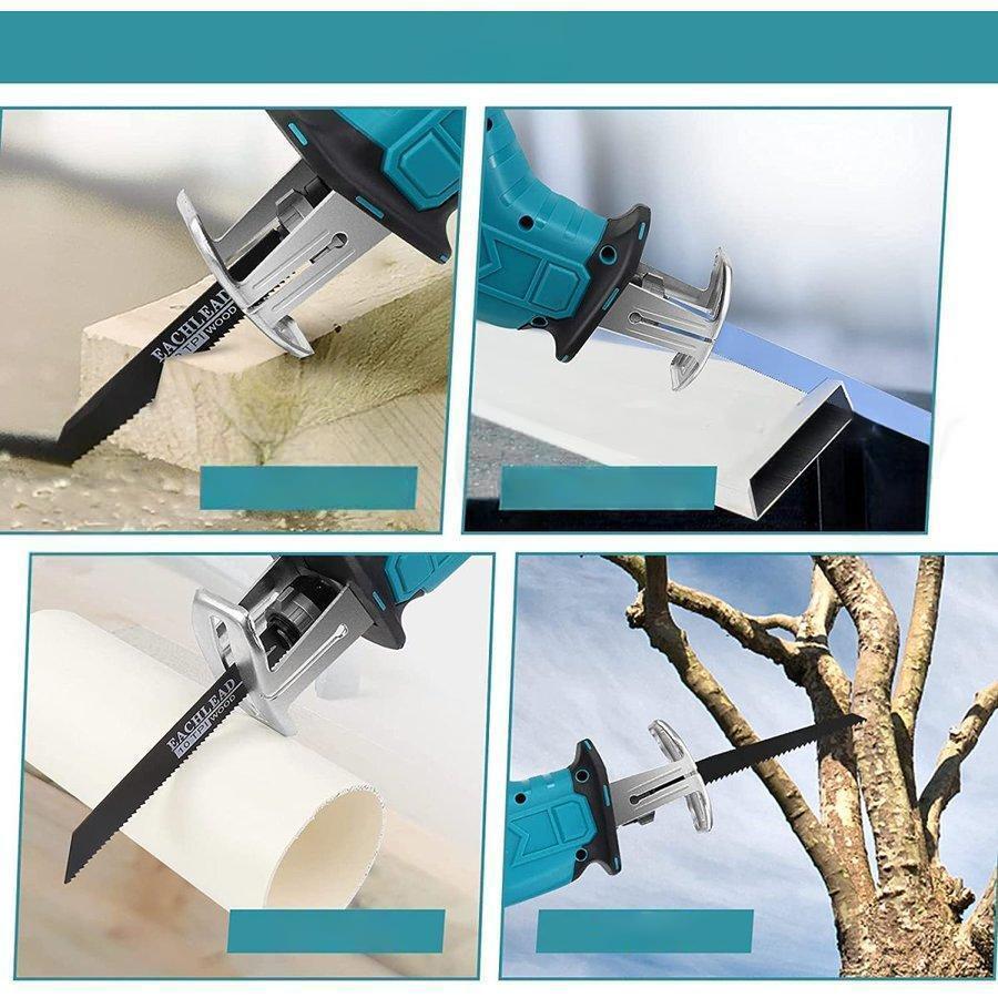 電動ノコギリ レシプロソー 充電式 電動のこぎり 家庭用 女性 21V バッテリー併用 電動チェーンソー ブレード 4本付き 強力速切断 バッテ_2