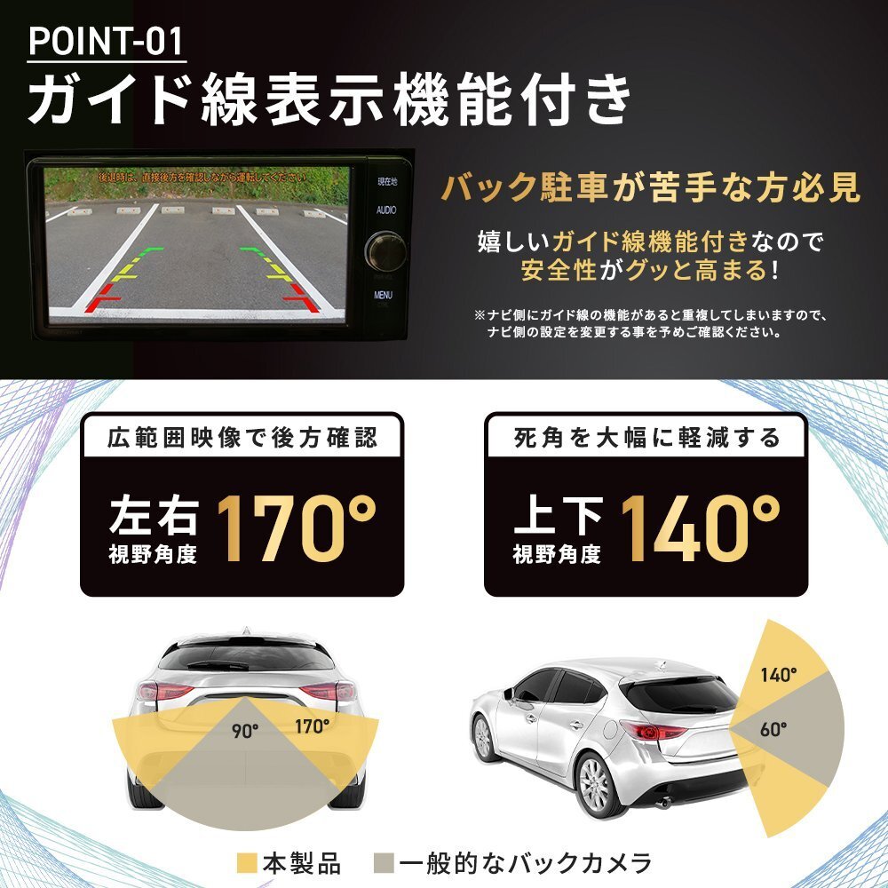 NDDA-W56 NDDN-W56 ND3T-W56 NHXT-W56D?2006年 トヨタ ダイハツ バックカメラ 接続 アダプター ガイド線 CCD 広角 カーナビ 車載カメラ_2