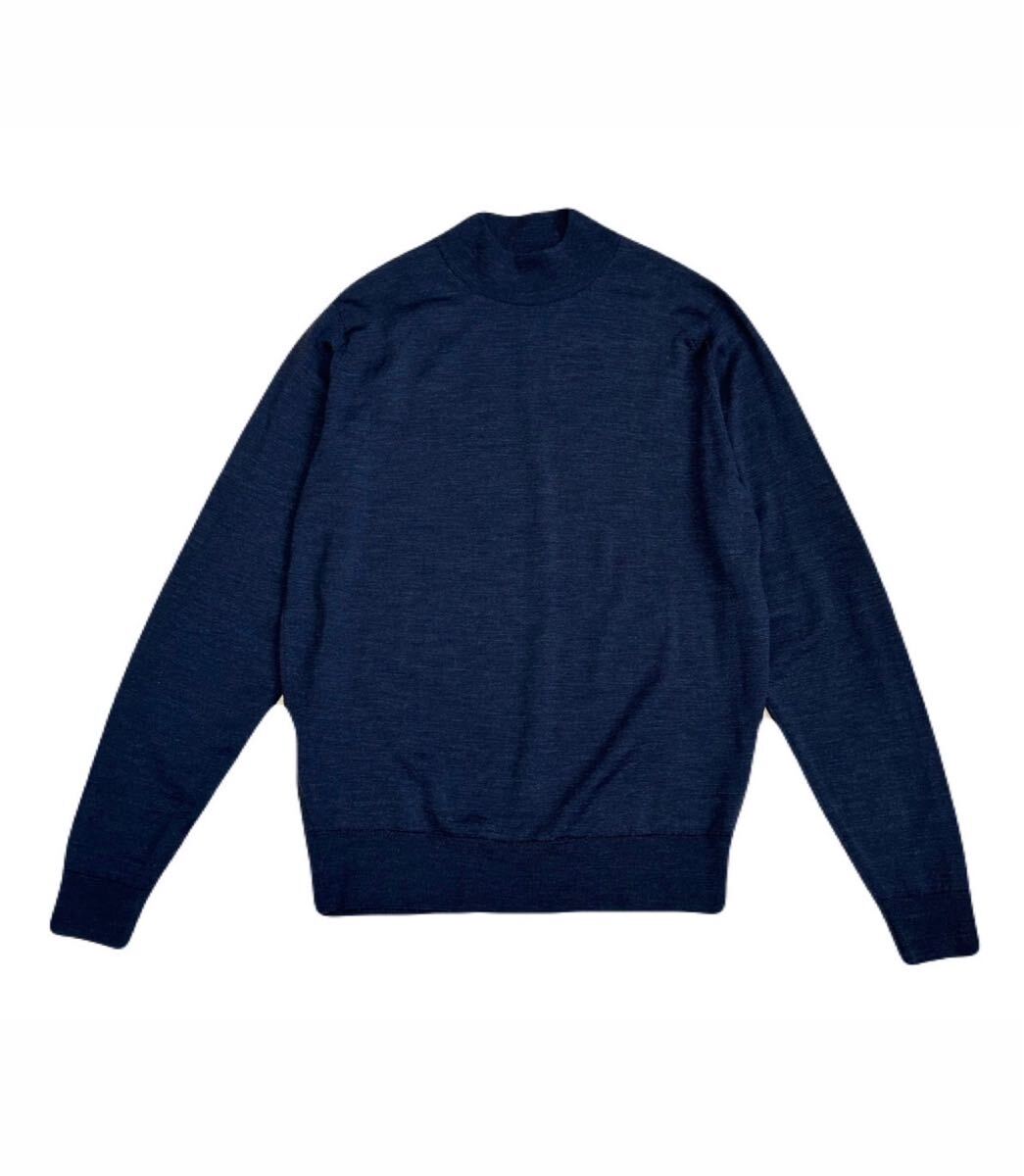 JOHN SMEDLEY/ジョンスメドレー/モックネックニット/size S/ネイビー 