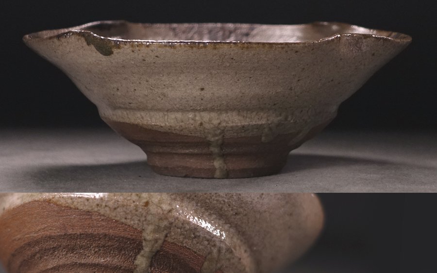 ∇花∇江戸時代中～後期 古唐津 絵唐津草花文四方入隅