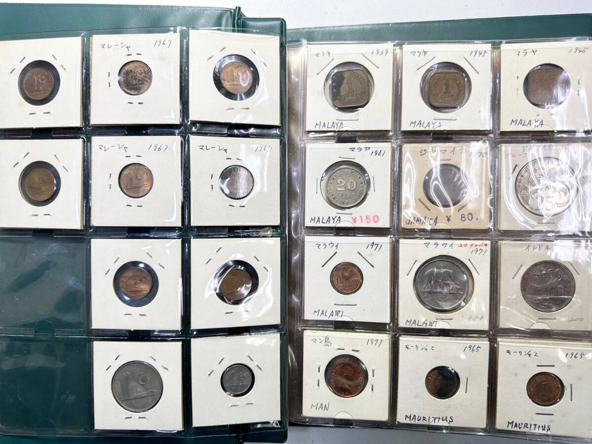外国コインブック 108枚 海外硬貨 古銭 銀貨等 マレーシア マラウイ ジャマイカ インドネシア イスラエル レバノン