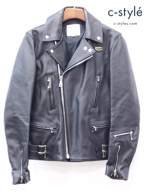 D225c [人気] LEWIS LEATHER LIGHTNING ルイスレザーズ ライトニング ライダースジャケット レザー 36 ブラック 英国製 | アウター O