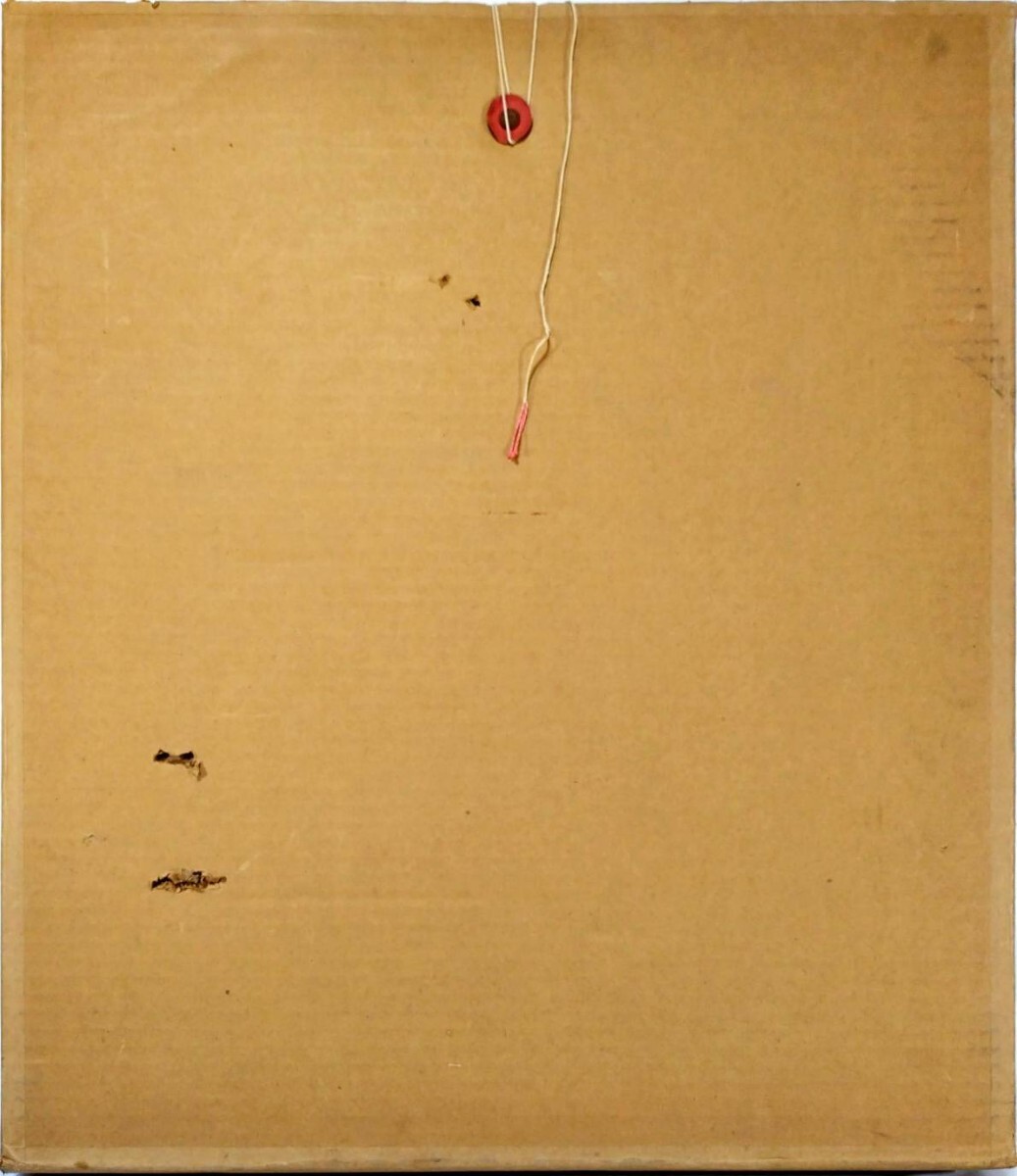真作 油彩/日展参与・日洋会【桜田精一】「椿」裏書 直筆サイン/額縦
