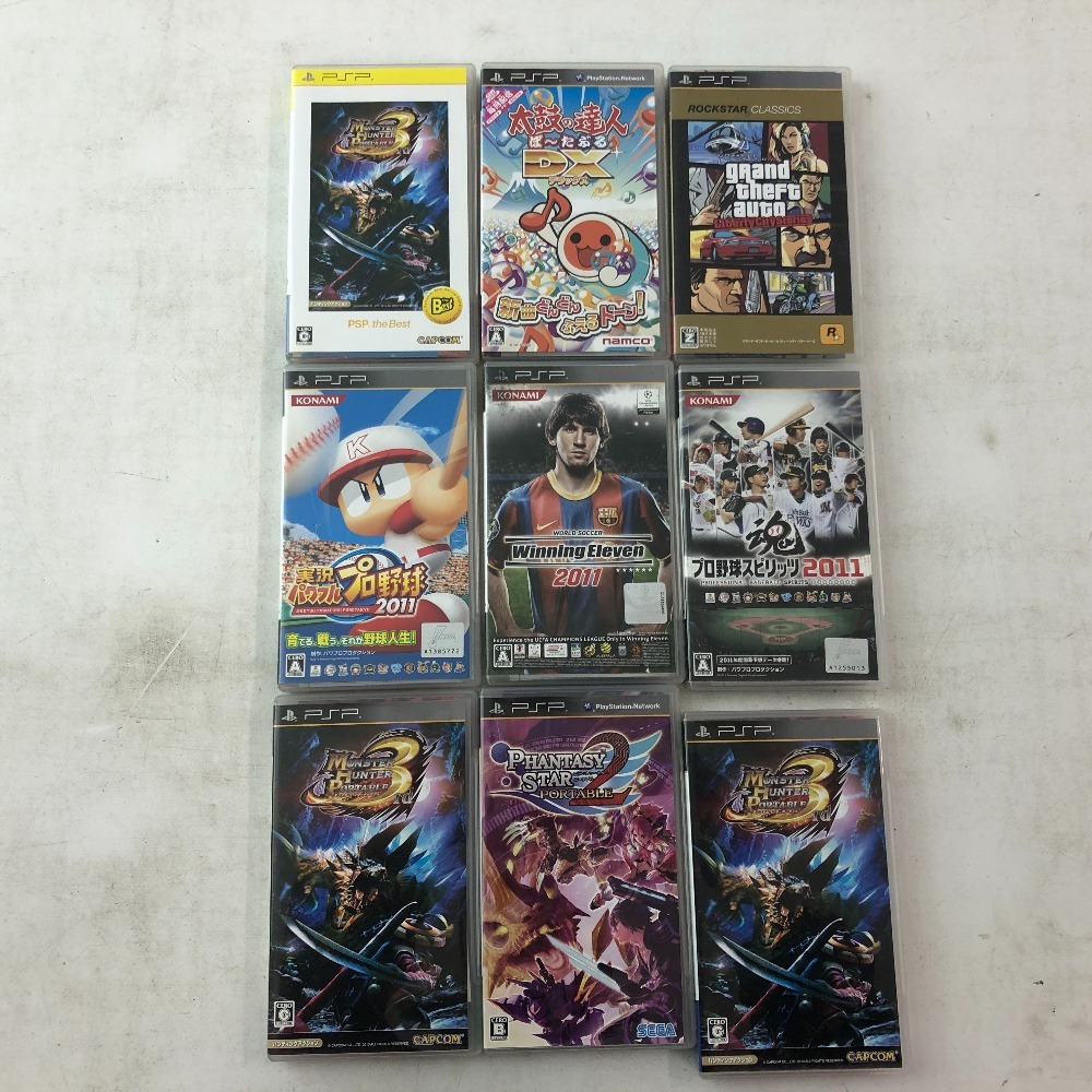 02w10025☆1円~ PSPソフト まとめ売り モンハンポータブル3、パワプロ 02w10025☆1円~ PSPソフト まとめ売り モンハンポータブル3、パワプロ