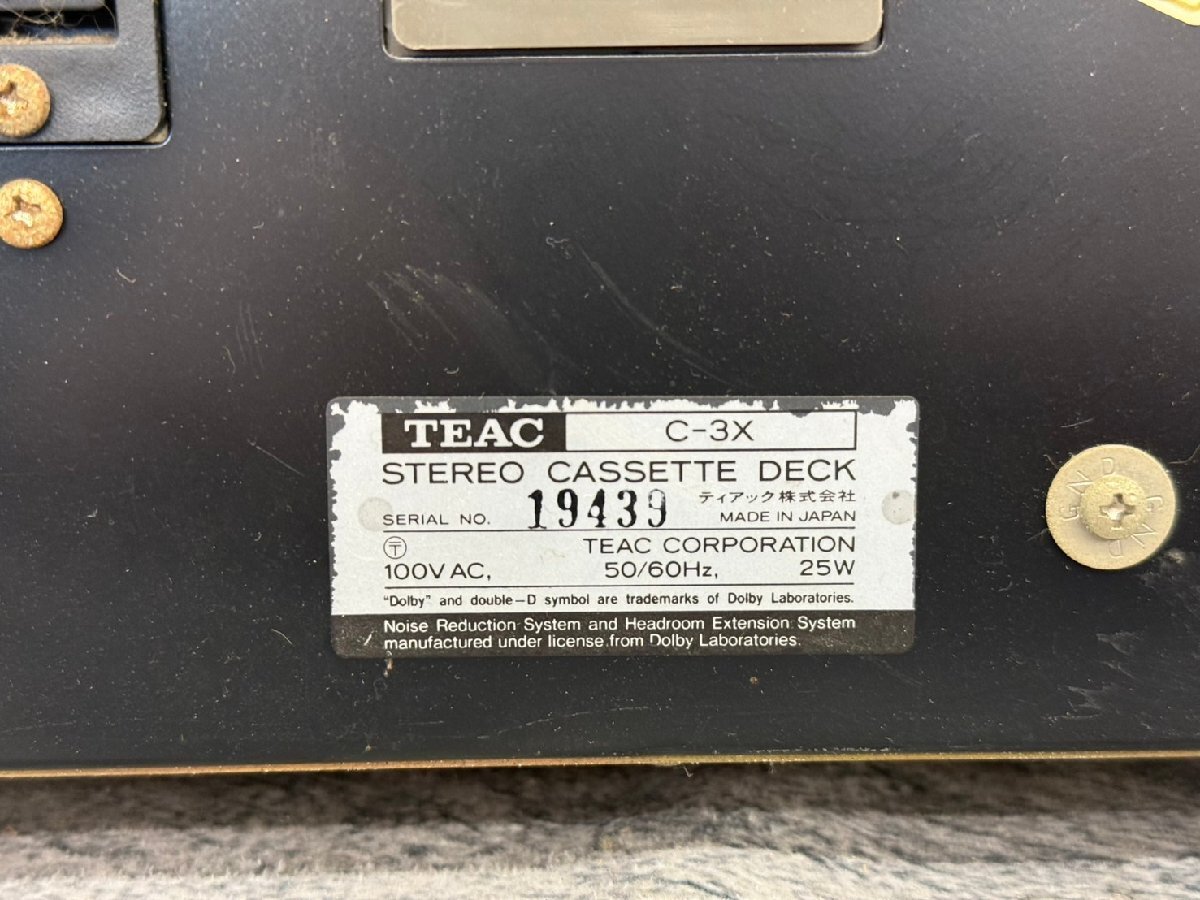 TEAC ティアック C-3X カセットデッキ【ジャンク品】 希少 TEAC C-3