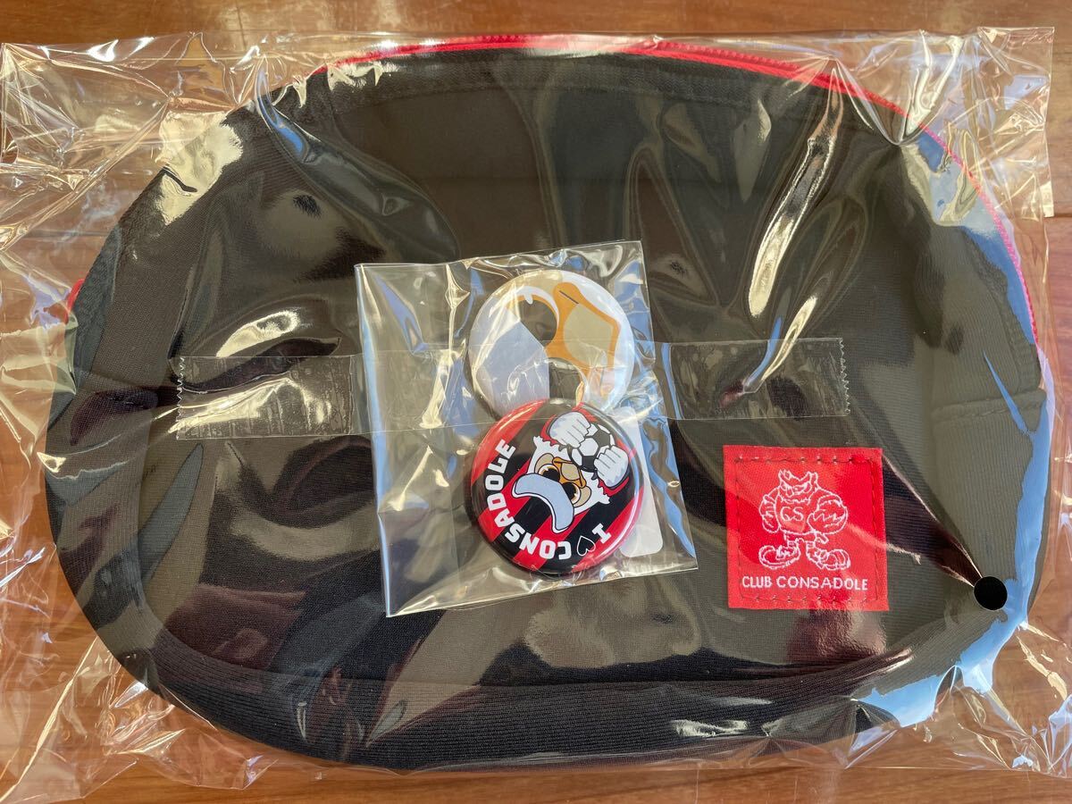 【新品未使用】北海道 コンサドーレ 札幌 ファンクラブ 会員 特典 ポーチ 非売品 レアグッズ 缶バッジ おまけ付き①_1