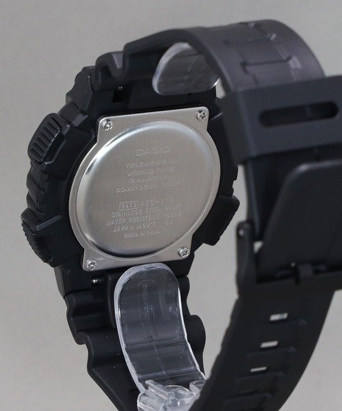 1円～1スタ 【電池交換不要】【存在感抜群】FULL BLACK 新品未使用ＣasioカシオアナデジTough Solarタフソーラー100m防水世界時計_10