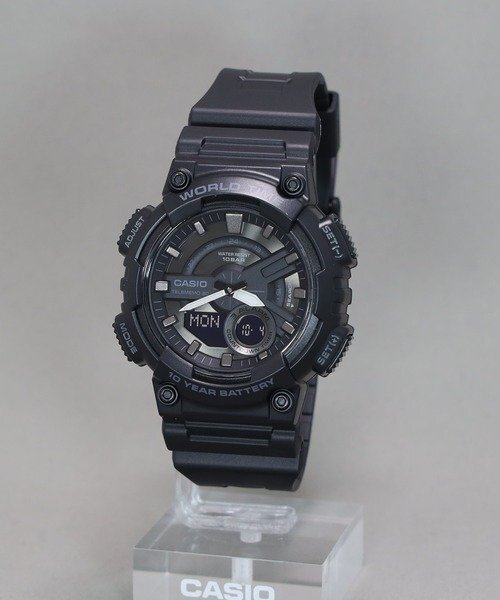 1円～1スタ 【電池交換不要】【存在感抜群】FULL BLACK 新品未使用ＣasioカシオアナデジTough Solarタフソーラー100m防水世界時計_6