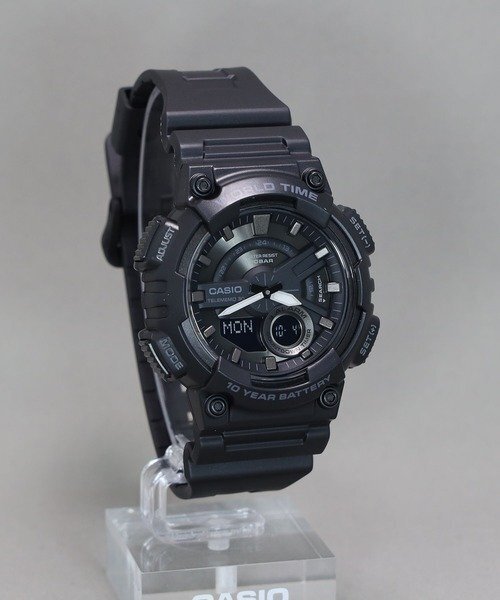 1円～1スタ 【電池交換不要】【存在感抜群】FULL BLACK 新品未使用ＣasioカシオアナデジTough Solarタフソーラー100m防水世界時計_7