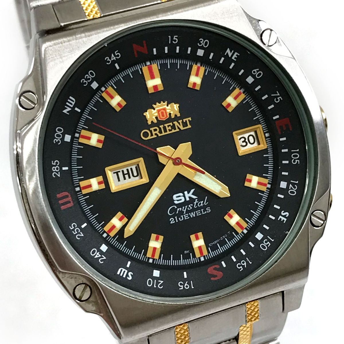 超美品 ORIENT オリエント SK Crystal クリスタル 腕時計 EM5H-C7 自動 