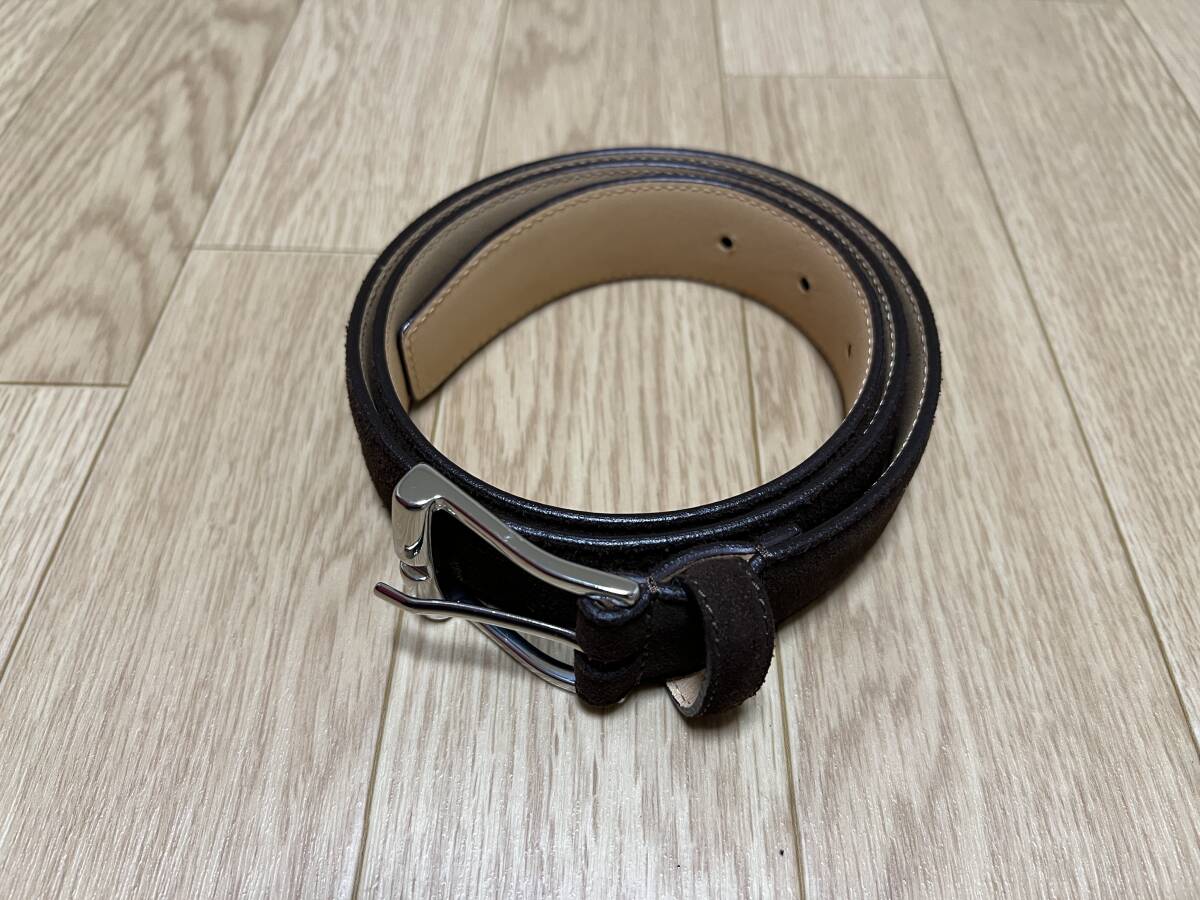 美品 2020 定価3万 CROCKETT&JONES スエードベルト 32（クロケット&ジョーンズ