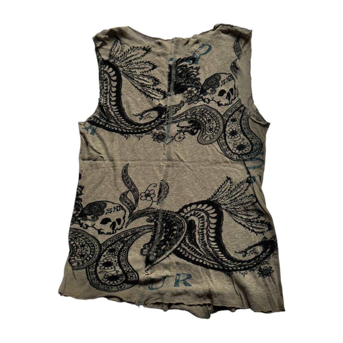 Share Spirit Archive Distressed Skull No Sleeve Top シェアー 