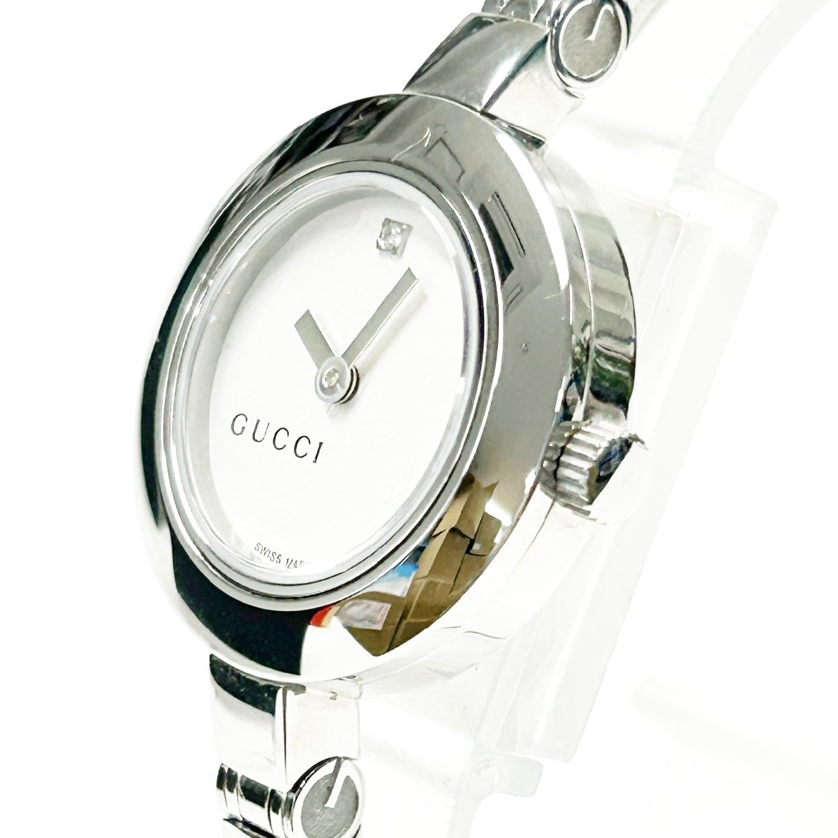 1円スタート】【箱付き】GUCCI グッチ 105 SS シルバー文字盤 クオーツ 
