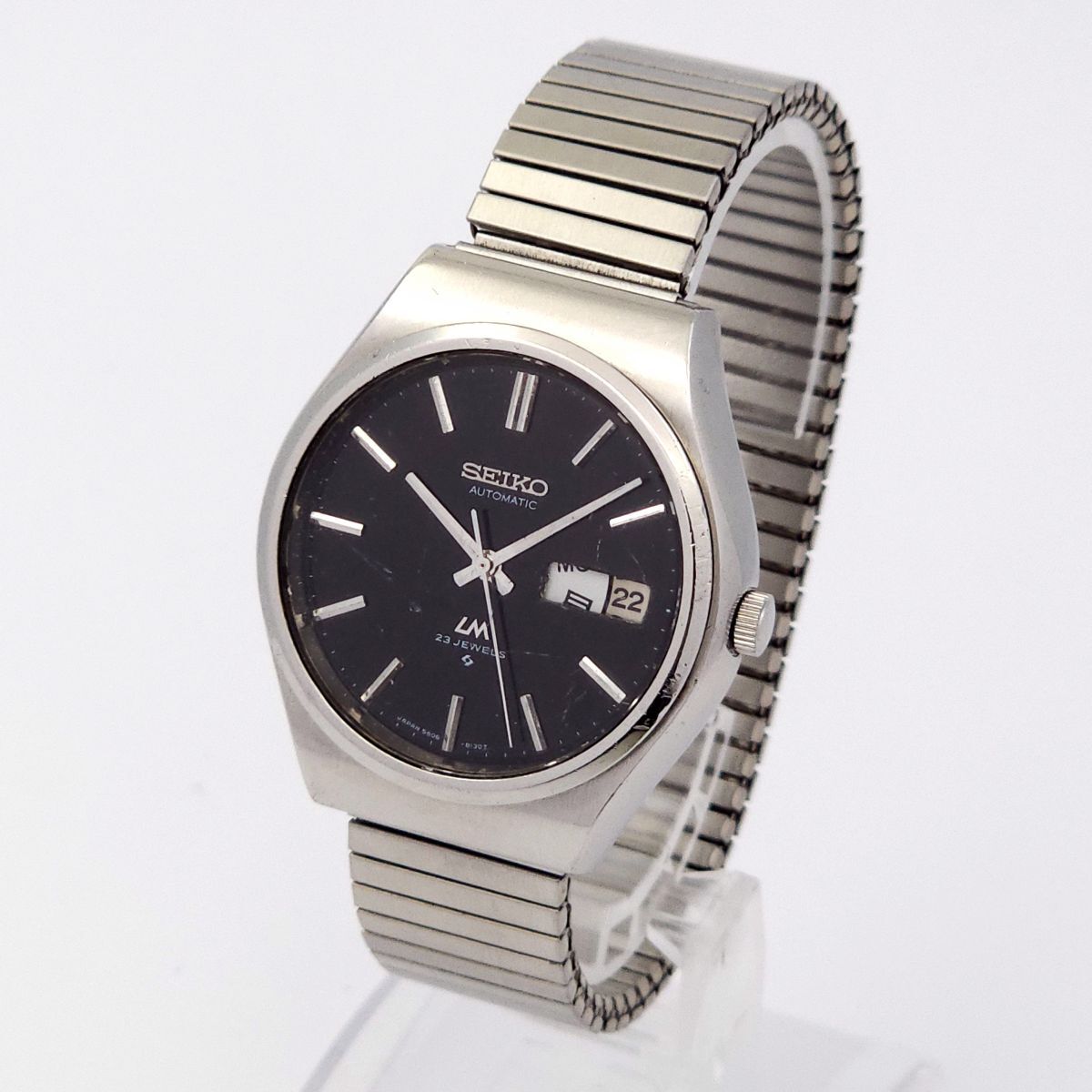 ▽訳あり 1円 SEIKO セイコー ロードマチック 5606-8090 自動巻 動作品 黒