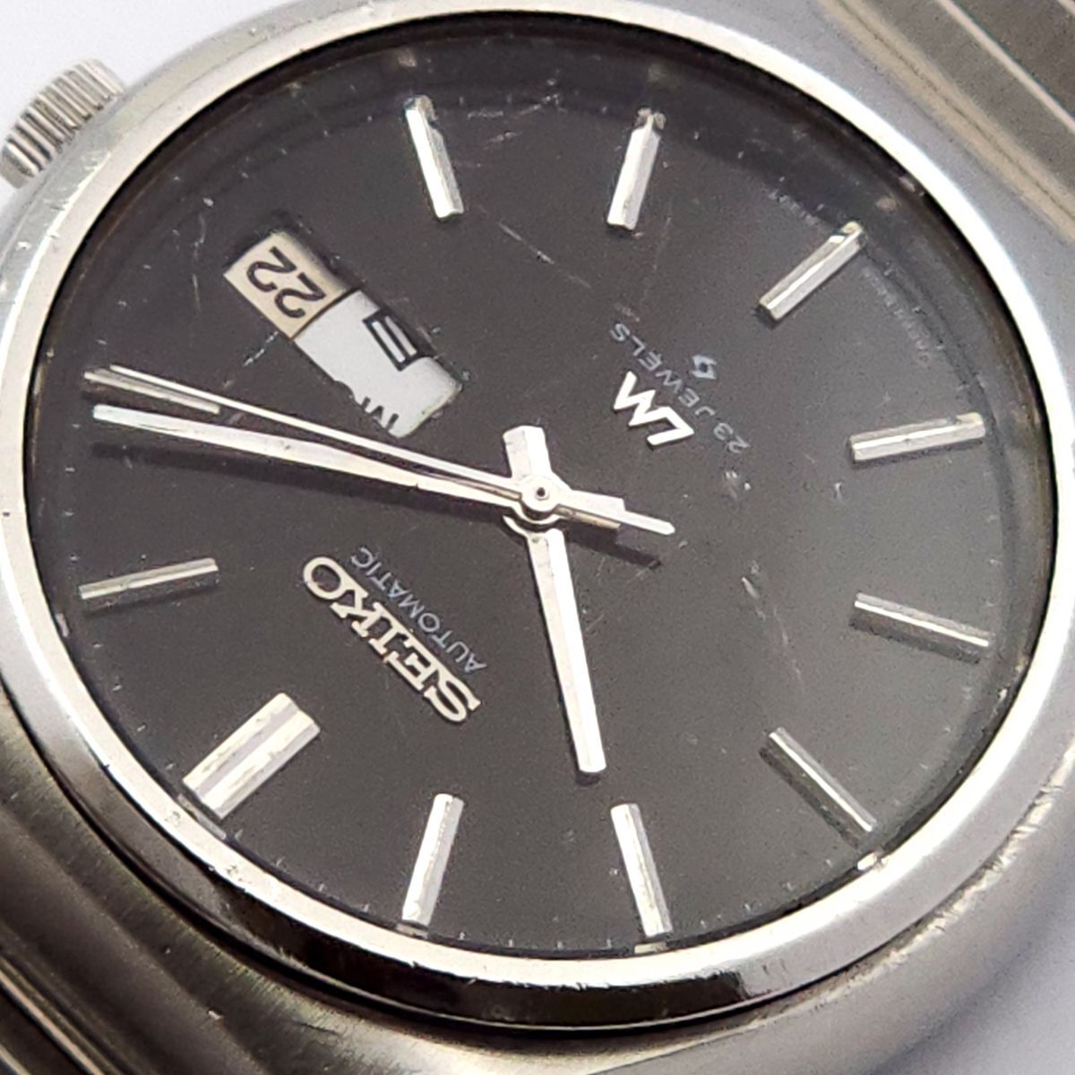 ▽訳あり 1円 SEIKO セイコー ロードマチック 5606-8090 自動巻 動作品 黒