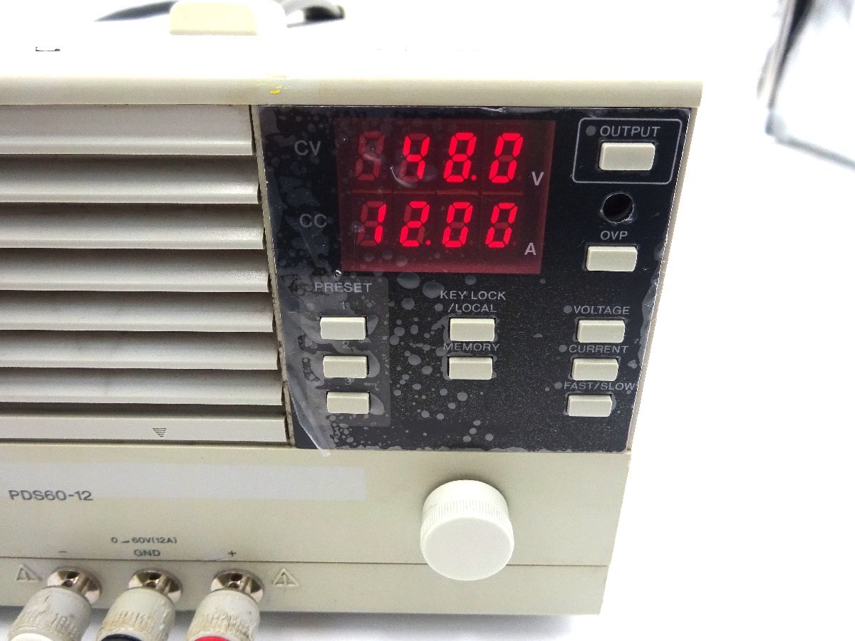 TEXIO PDS60-12 直流安定化電源 0-60V 0-12A テクシオ PDS60-12A 低ノイズハイブリッド直流安定化電源 PDS-A Series デジタル
