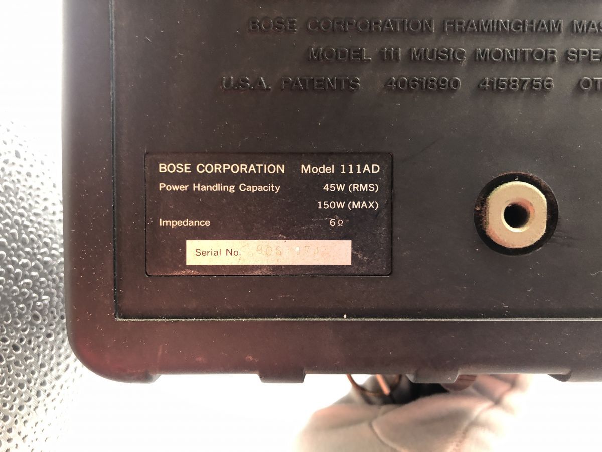 BOSE】 ボーズ ペアスピーカー 111AD 150W 6 ※マイナス端子接続不具合 