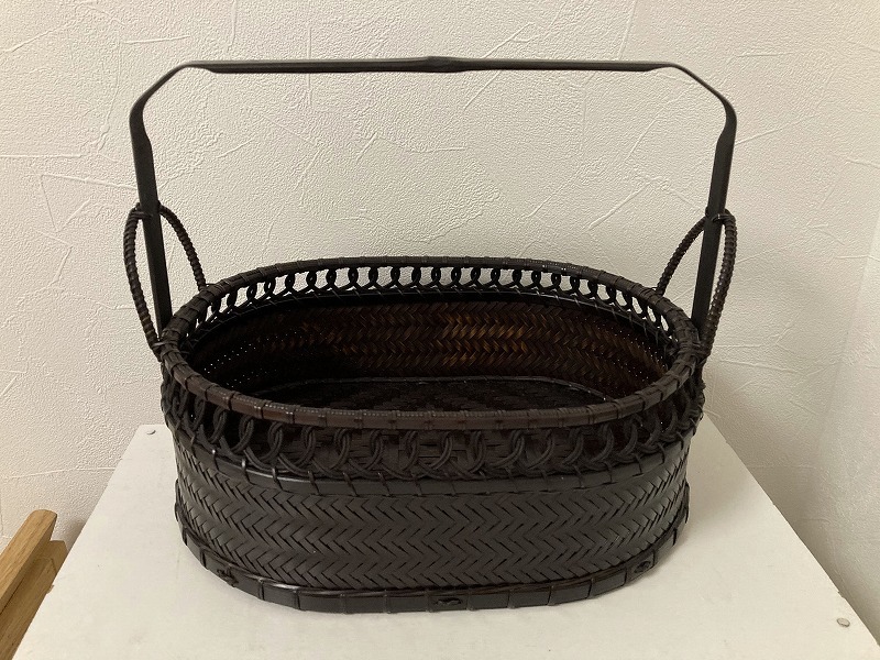 940 輪道口 莨盆 興斎造 近藤幸男 茶道具_1