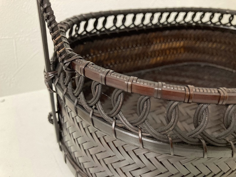 940 輪道口 莨盆 興斎造 近藤幸男 茶道具_4