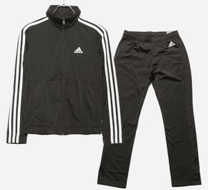 アディダス レディース 3ストライプ ジャージ上下セット Lサイズ ブラック/ブラック 黒
