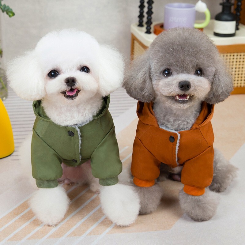 【100円スタート！】柿渋色Lサイズ◆【ラスト1枚】犬服 ブルゾン ジャンパー ベスト 防寒着 フード付き ドッグウェア アウター ペット_7