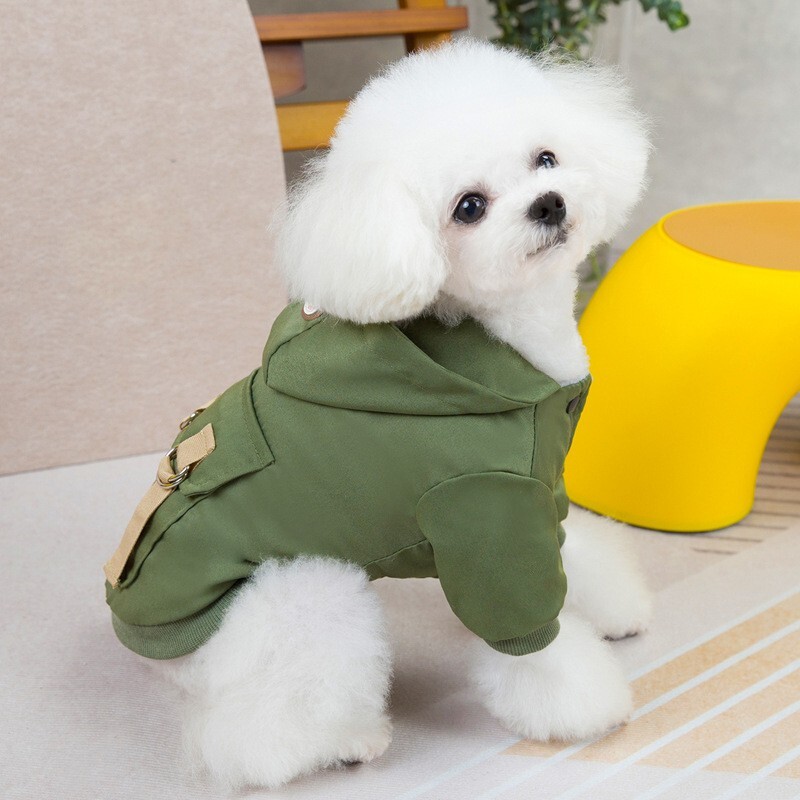 【100円スタート！】柿渋色Lサイズ◆【ラスト1枚】犬服 ブルゾン ジャンパー ベスト 防寒着 フード付き ドッグウェア アウター ペット_9