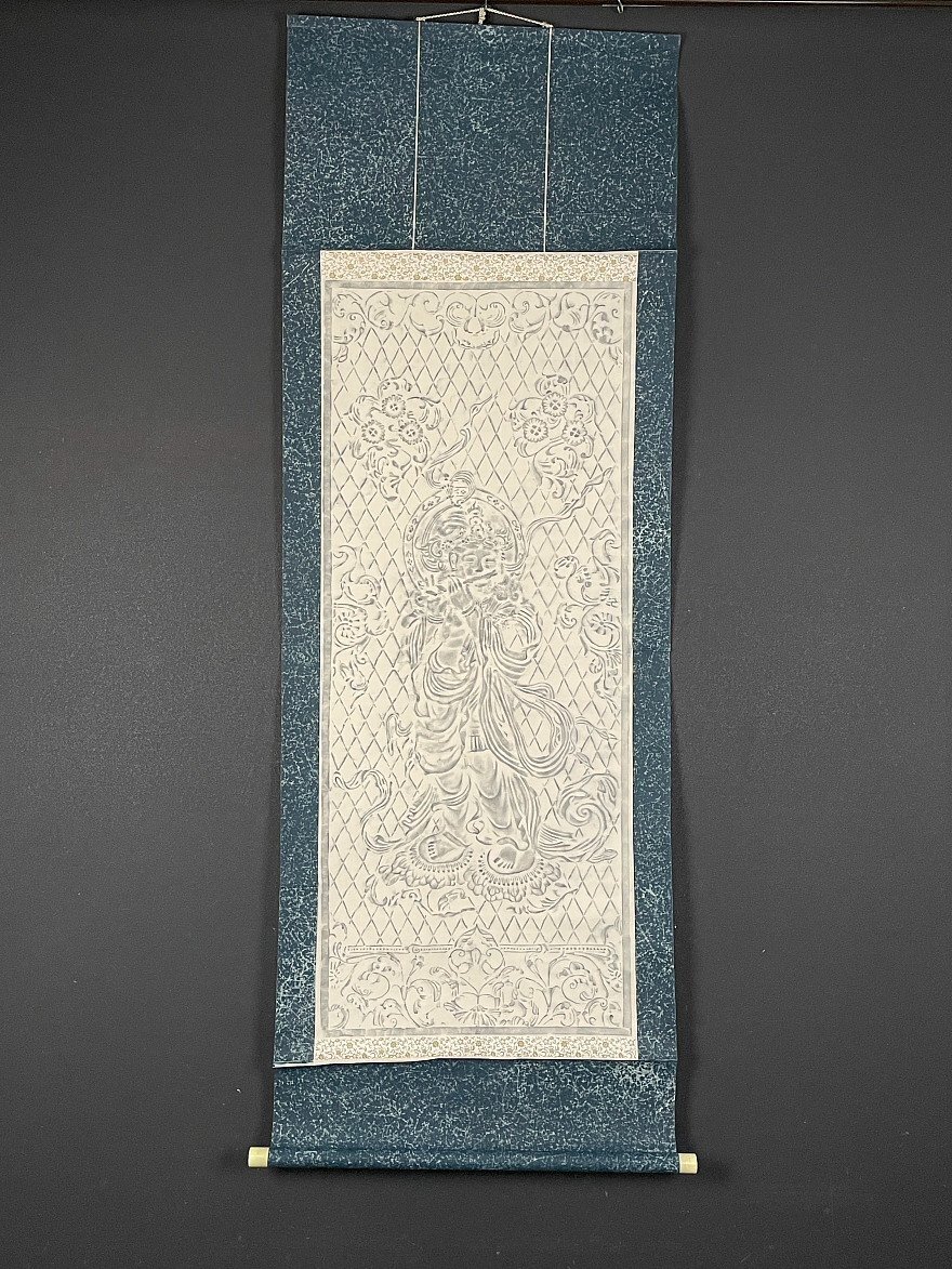 版画】【一灯】ia5581 仏画 音声菩薩図 東大寺 八角燈籠 拓本 中国