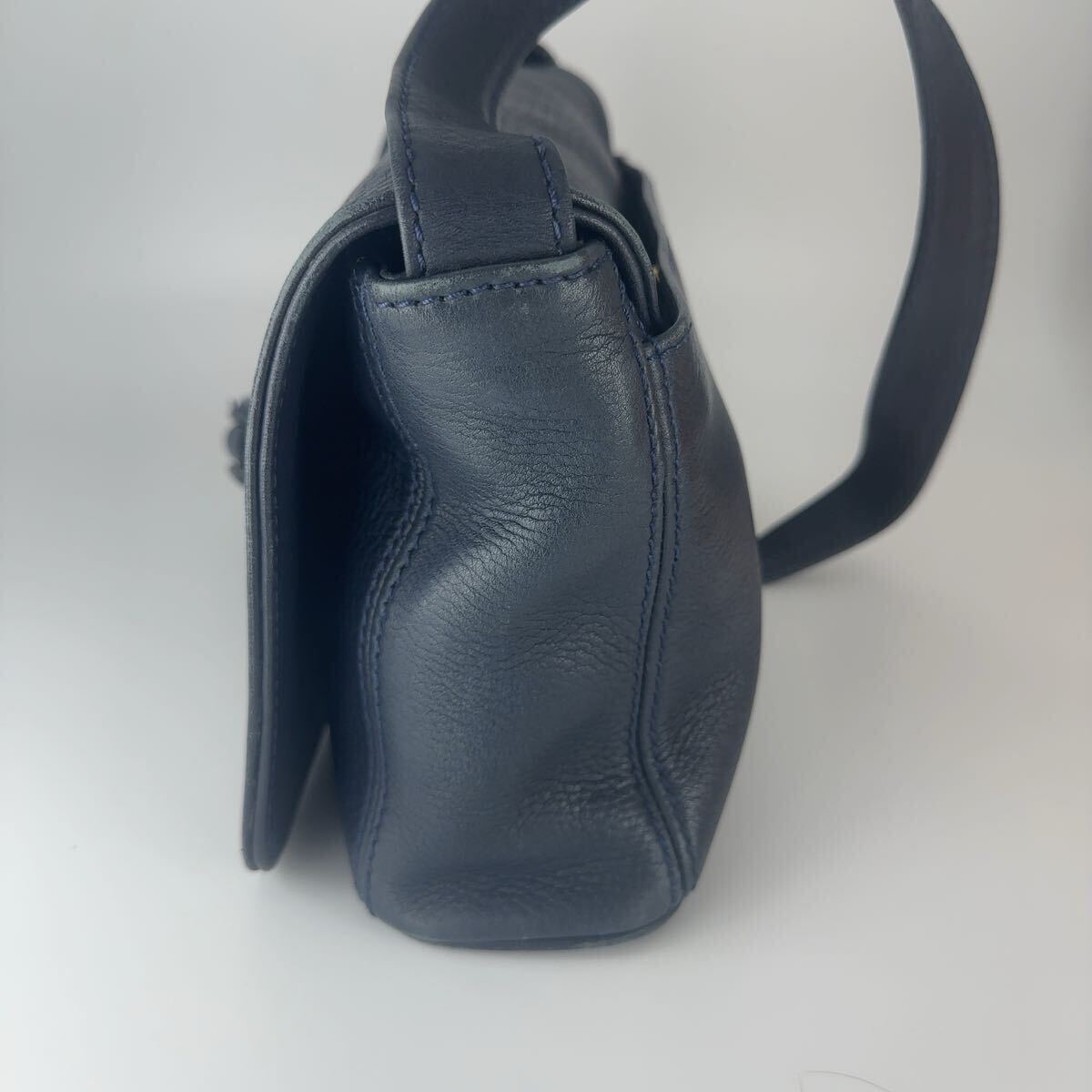 希少 レア OLD COACH オールドコーチ シボ革 オールレザー フラップ 