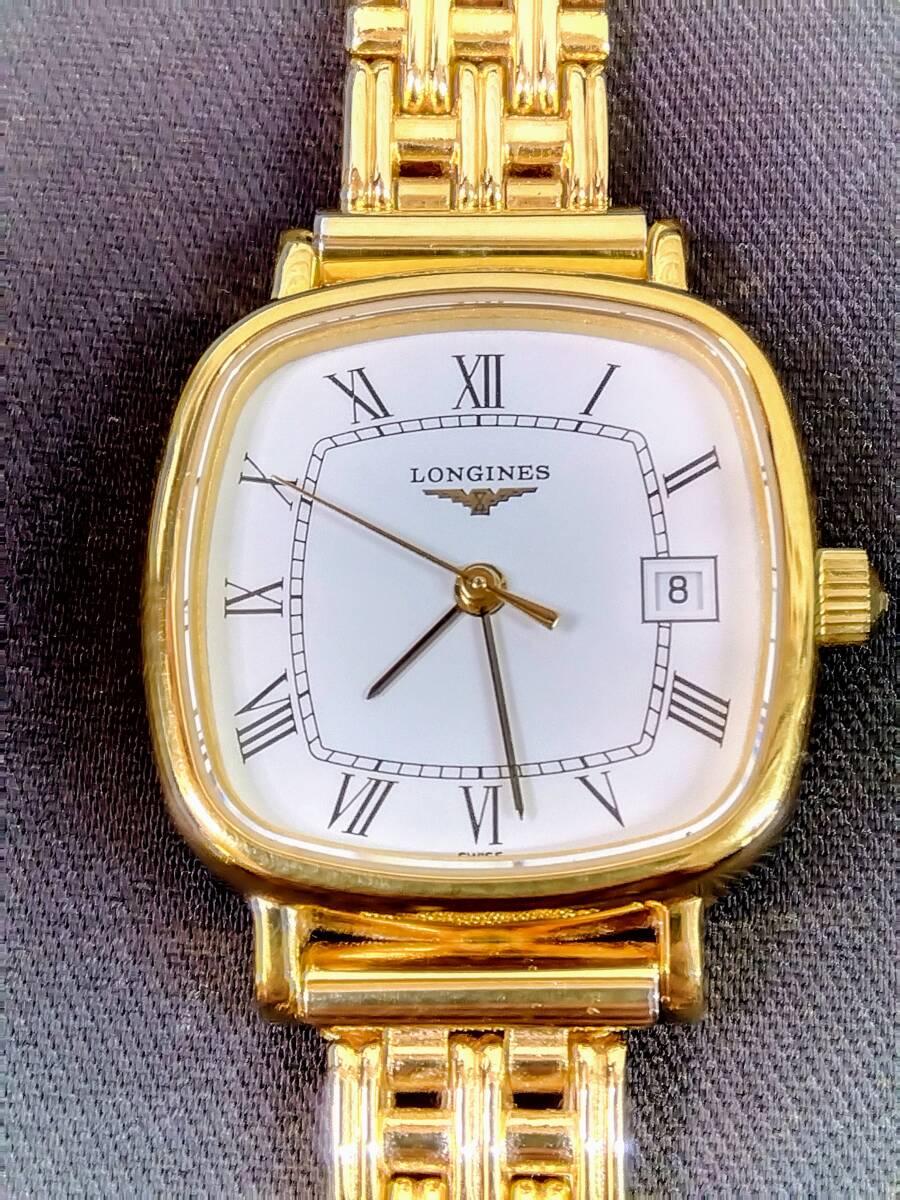 ☆美品　LONGINES SWISS ロンジン　レディースクォーツ腕時計　L4.261.2 可動品　コマ付_5