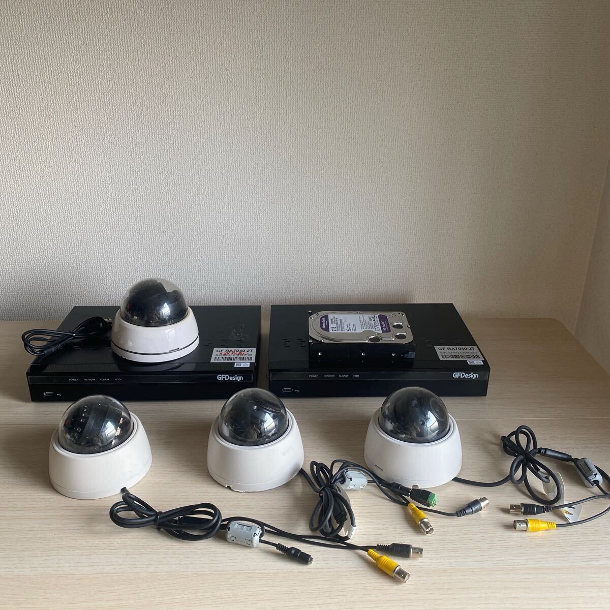 防犯カメラ　GFDesign レコーダー　GF RA7040 2T 2台/カメラ　GAHD-903R 3台/カメラ　型番不明1台　まとめてセット　中古品_1