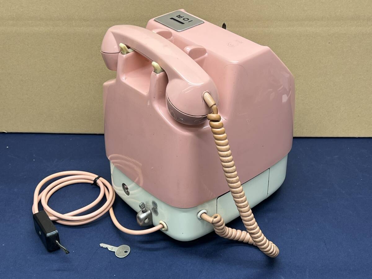 NTT ピンク電話 [ 675S-A2 ] 1993年製造/10円 ダイヤル式公衆電話 鍵