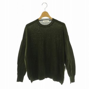 サクラ SAKULA EXTRA FINE MERINO TOP ニット セーター ウール 38 カーキ /DO ■OS レデ