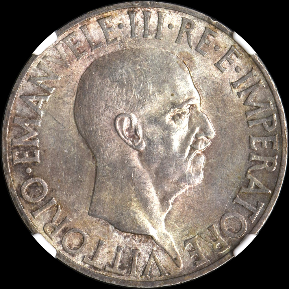 ☆日終 【NGC MS63 希少品】1936R イタリア 10L銀貨 未使用 //世界
