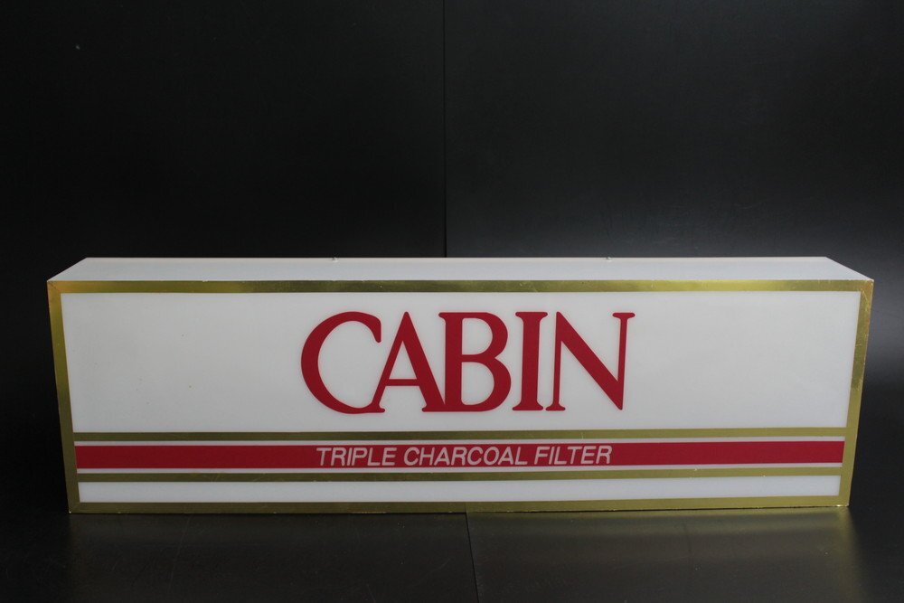 CABINたばこ看板 16P299】1円スタート たばこ CABIN キャビン 電飾看板 全長約100㎝ 約