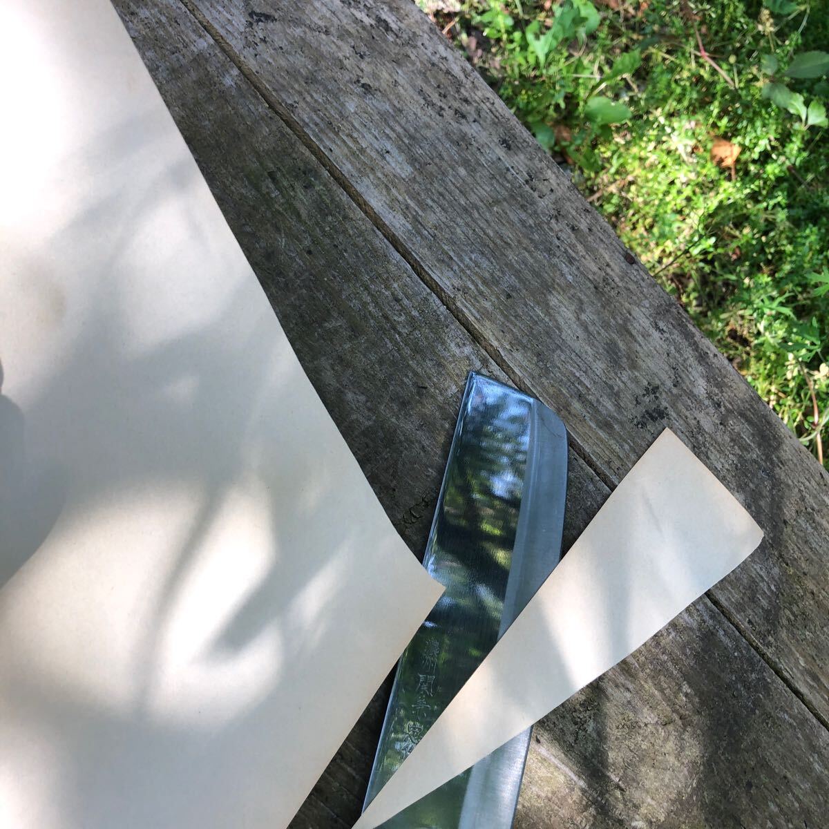 スカスカに切れます^_^濃州関兼忠　菜切包丁　擦り傷研ぎ傷中古品_9