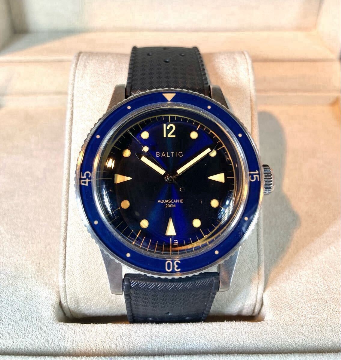 BALTIC AQUASCAPHE BLUE GILT MIRROR バルチック アクアスカーフ ブルー ギルト ギルド ミラー FKM トロピカル ラバー ダイバーズ 未使用_1