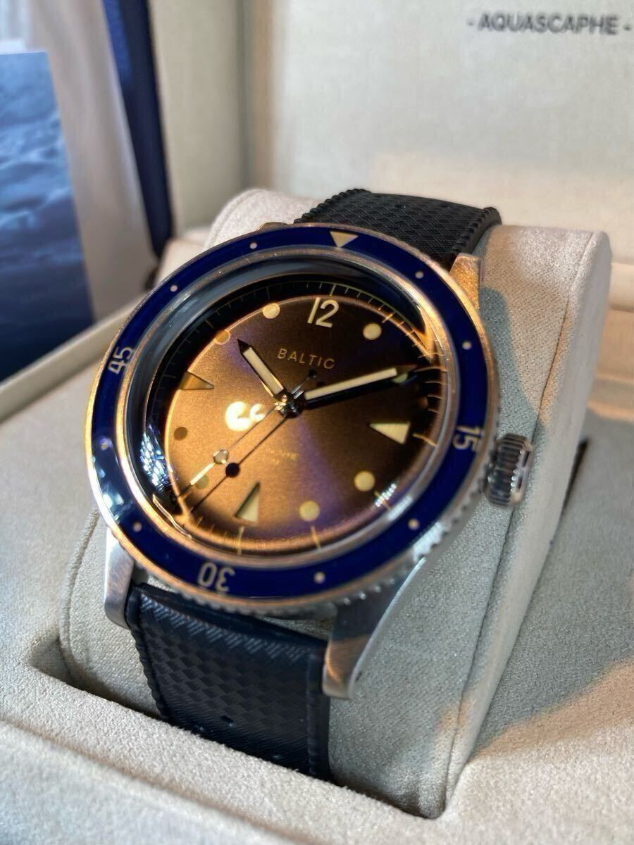 BALTIC AQUASCAPHE BLUE GILT MIRROR バルチック アクアスカーフ ブルー ギルト ギルド ミラー FKM トロピカル ラバー ダイバーズ 未使用_2