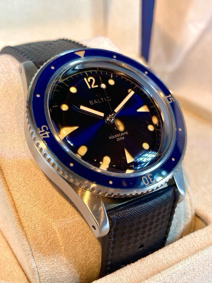 BALTIC AQUASCAPHE BLUE GILT MIRROR バルチック アクアスカーフ ブルー ギルト ギルド ミラー FKM トロピカル ラバー ダイバーズ 未使用_3