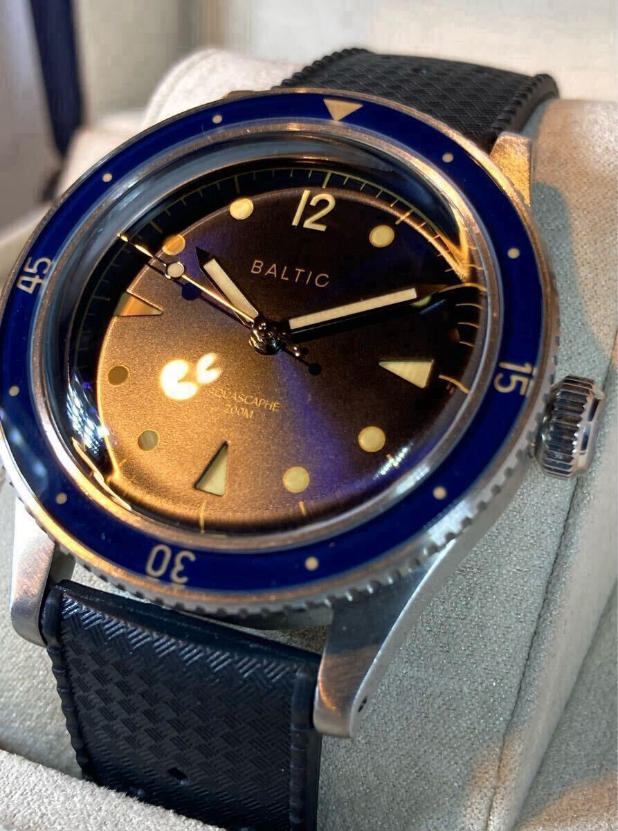 BALTIC AQUASCAPHE BLUE GILT MIRROR バルチック アクアスカーフ ブルー ギルト ギルド ミラー FKM トロピカル ラバー ダイバーズ 未使用_4