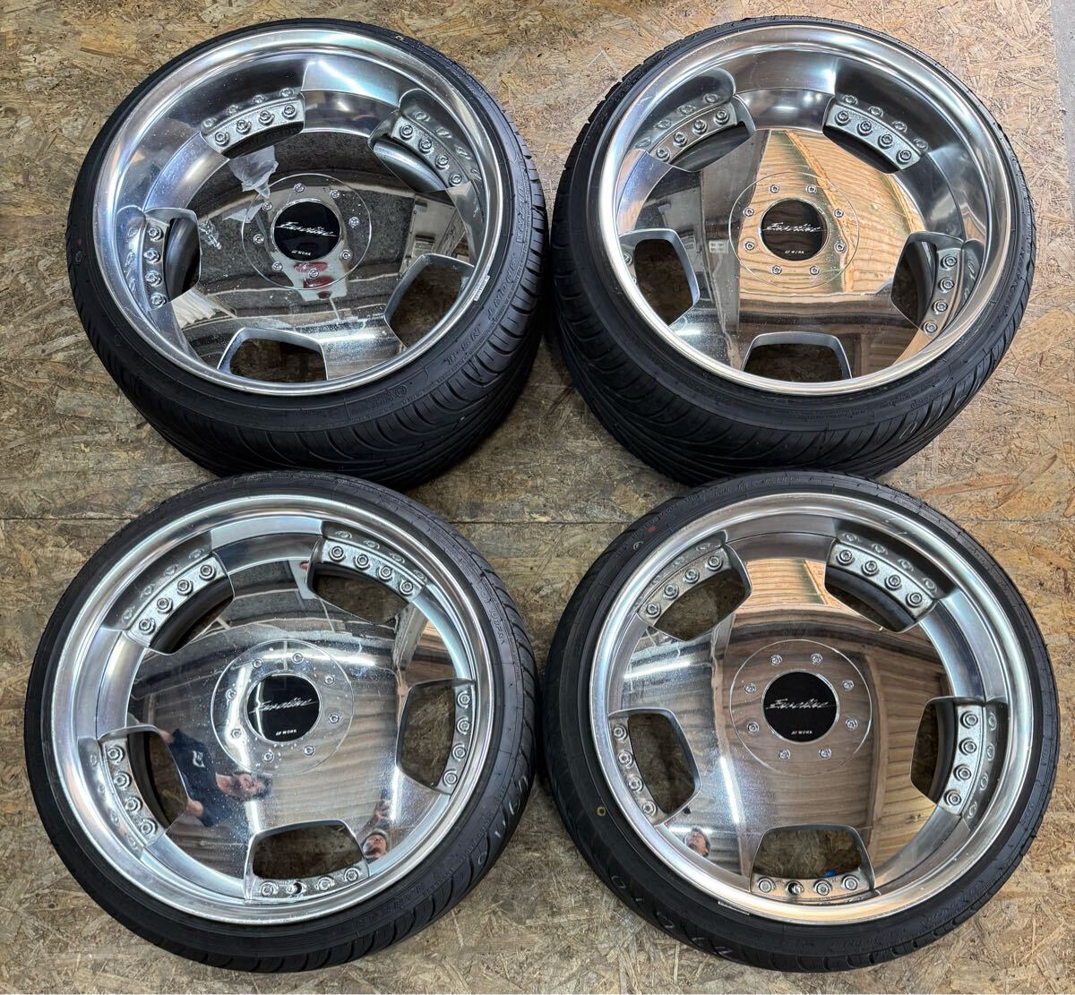 希少！】WORK ユーロライン DH 18インチ 8J＋24 9J＋24 PCD100 4穴 5