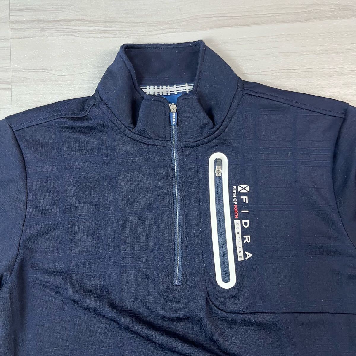 (TK-0621) FIDRA フィドラ 半袖ハーフジップ ゴルフウェア スポーツウェア ネイビー L_3