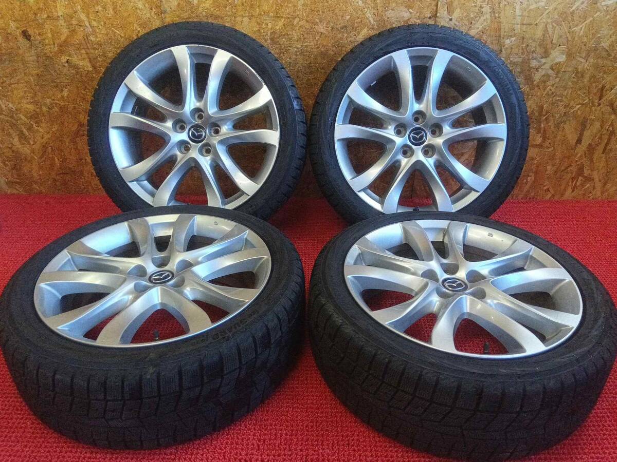 マツダ純正19インチホイール 7.5J PCD114.3 バリ溝 ヨコハマ アイスガード iG70 225/45R19 4本セット 売切!!_1
