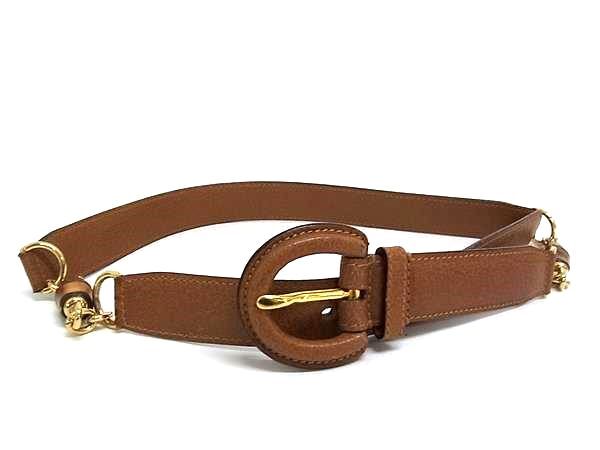 1円 □極美品□ GUCCI グッチ 037 194 0904 バンブー レザーゴールド