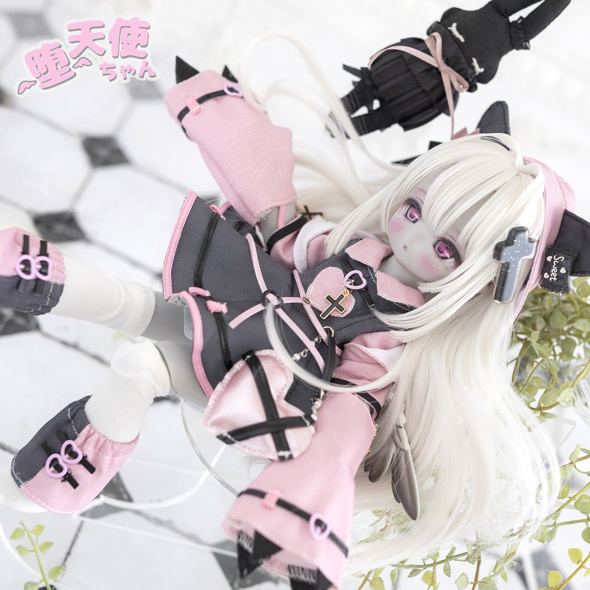 ☆STJ☆ 堕天使ちゃんカスタムヘッド・ボディ・アイ・ウイッグ・お洋服