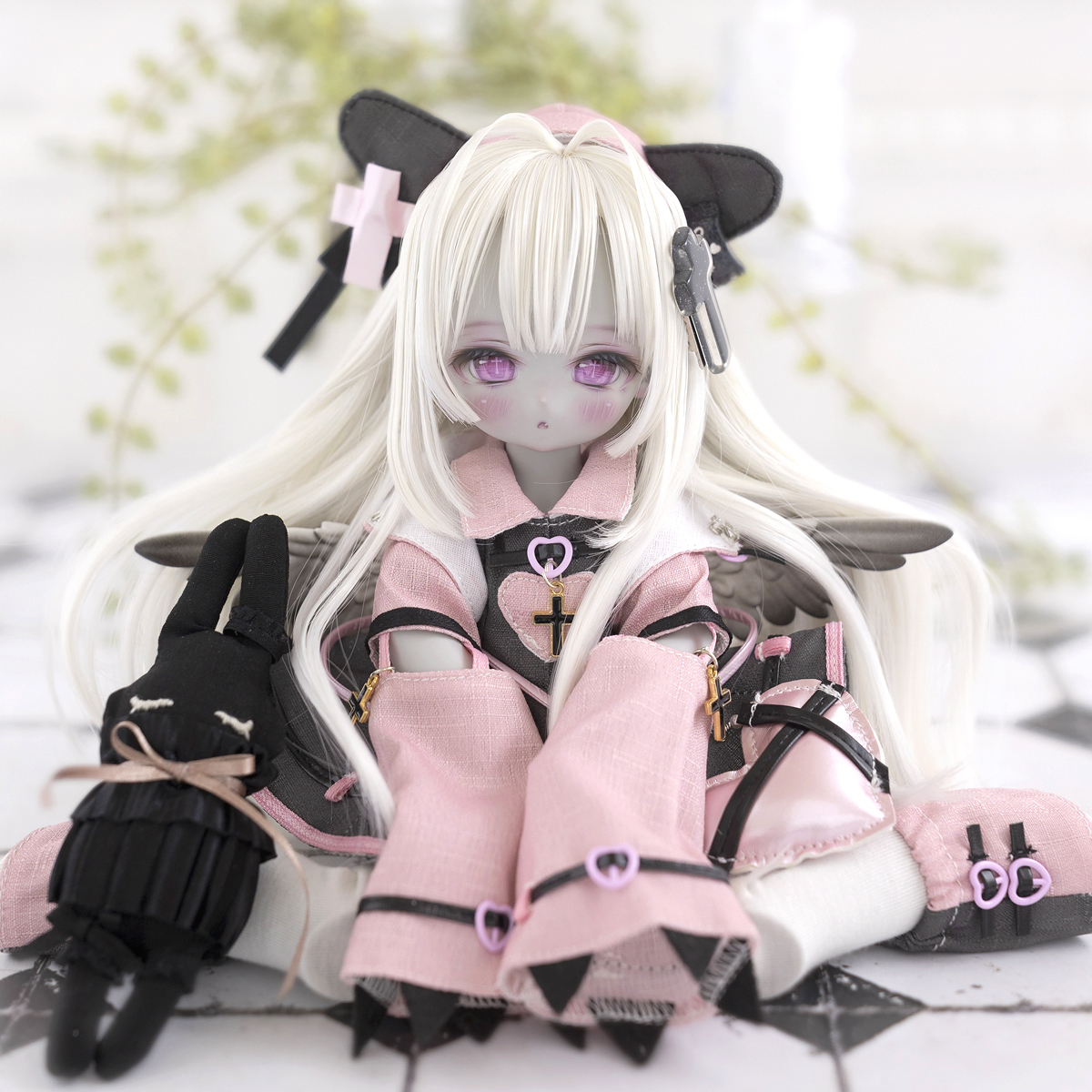 ☆STJ☆ 堕天使ちゃんカスタムヘッド・ボディ・アイ・ウイッグ・お洋服