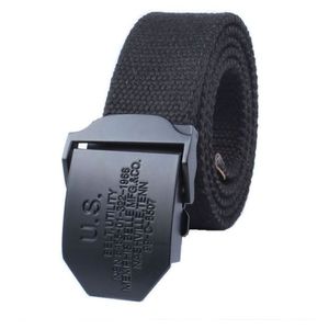 外れない　布ベルト カジュアル　ブラック バックル ミリタリー 厚手 キャンバス ガチャ