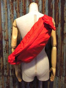 ビンテージ70’s80's●ナイロンウエストバッグ オレンジ●250829j5-bag-wst古着1970s1980